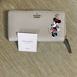 Kate Spade Cream Wallet with Minnie Mouse Design